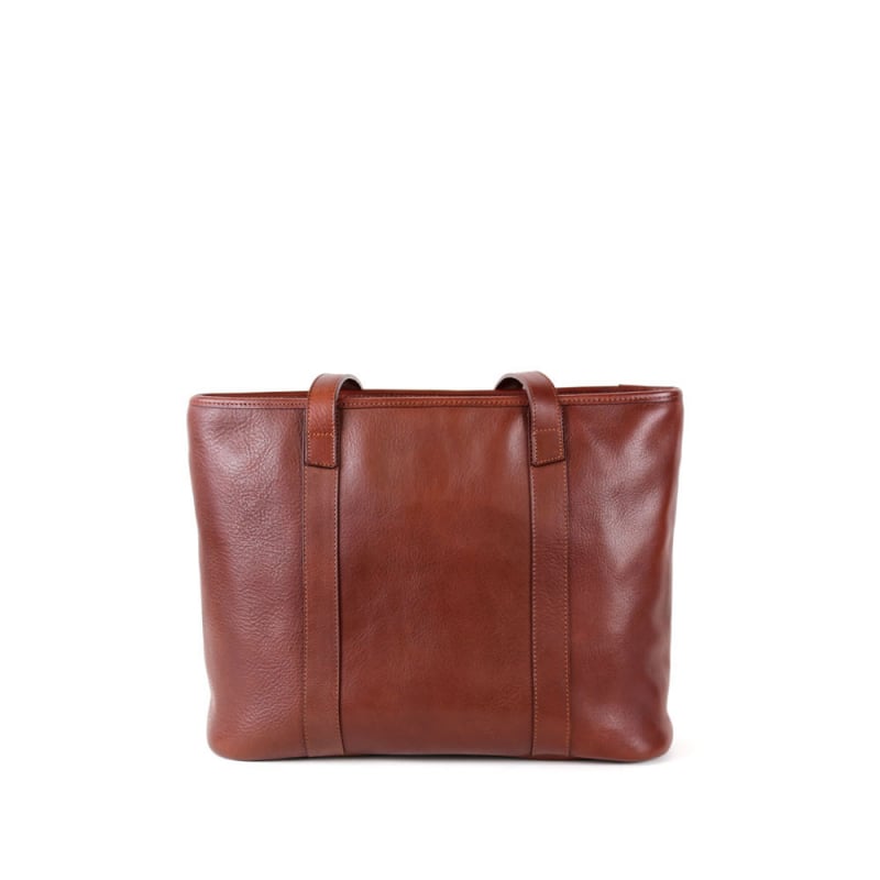 Small Laurelie Zip-Top Tote in smooth tumbled leather