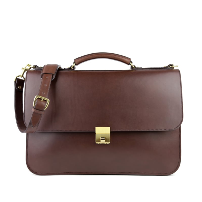 Birmingham Briefcase in harness belting leather