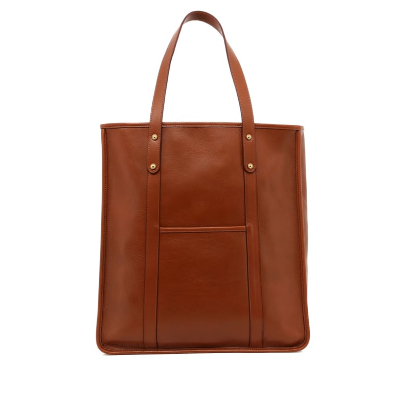 Leather Market Tote in smooth tumbled leather