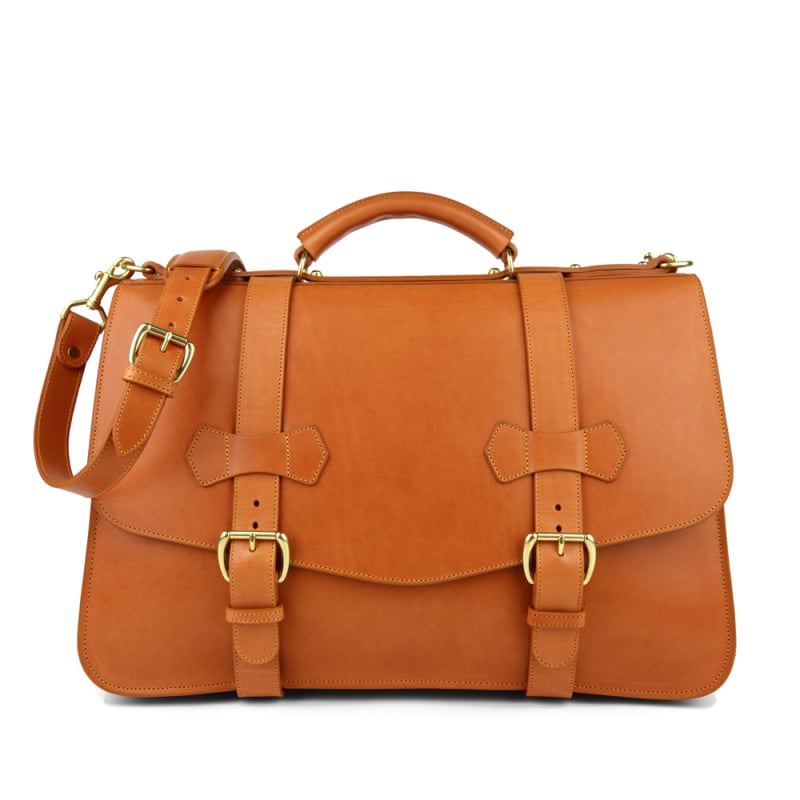 leather buckle briefcase